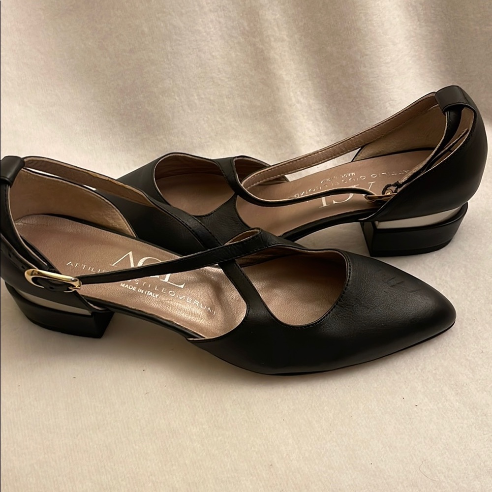 AGL Italian Black Leather Women's Shoes